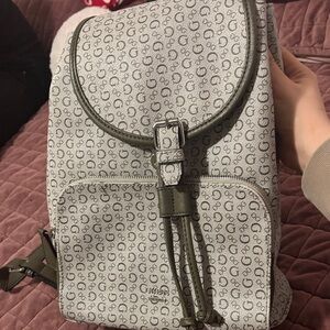 Gray Patterned Women's Backpack Shoulder Bag